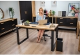 DEERHORN® Kancelársky stôl z dubového dreva a čierneho kovu bez zásteny